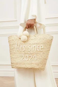 Malina Bridal raffia tote